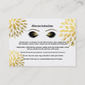 Carte De Référencement Gold Floral Chic Eyelashes Référer Amis Aftercare (Dos)