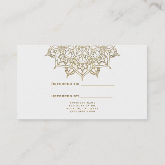 Carte De Référencement Gold Mandala Chic Référer un ami (Dos)