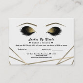 Carte De Référencement Gold Modern Glam Eyelashes Référer Ami Aftercare (Devant)