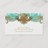Carte De Référencement Gold & Turquoise Sea Shell Glam Beach Référer un a (Devant)