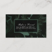 Carte De Référencement Green & Black Chic Tropical Feuilles aiguillent un (Devant)