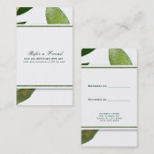 Carte De Référencement Green Botanical Glam Plantes Feuilles aiguiller un (Devant / Derrière)
