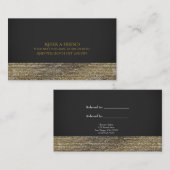 Carte De Référencement Gris & Or Moderne Glamour Paillettes Chic Référer (Devant / Derrière)