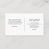 Carte De Référencement Holistic Therapist Health Coach (Dos)