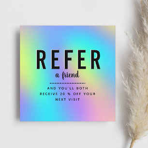 Carte De Référencement Holographic Unicorn Rainbow Ajouter logo et nom de