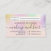 Carte De Référencement Holographie à l'ombre d'une perle moderne (Dos)