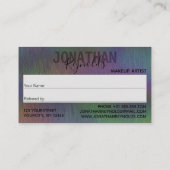 Carte De Référencement Holographie d'iridescendance en métal brossé Nom d (Dos)