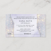 Carte De Référencement Holographique Parties scintillant violet luxe Glam (Dos)