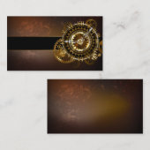 Carte De Référencement Horloge Steampunk avec des engrenages anciens (Devant / Derrière)