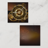 Carte De Référencement Horloge Steampunk avec des engrenages anciens (Devant / Derrière)