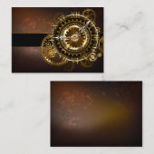 Carte De Référencement Horloge Steampunk avec des engrenages anciens (Devant / Derrière)