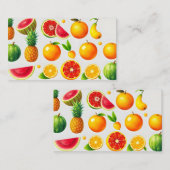 Carte De Référencement icônes de fruits tropicaux (Devant / Derrière)