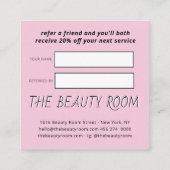 Carte De Référencement Illustration de mains mignonnes rose blush pour re (Dos)