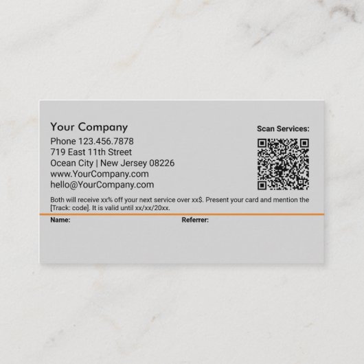 Carte De Référencement Image personnalisée classique Orange Accents Frien (Dos)