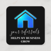 Carte De Référencement Immobilier Business Blue Gradient House (Devant)