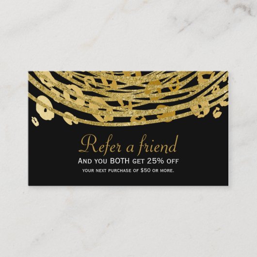 Carte De Référencement Impression guépard Golden Glam Exotique Parrainez (Devant)