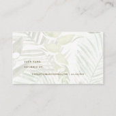 Carte De Référencement Impression moderne de palme verte et blanche (Dos)