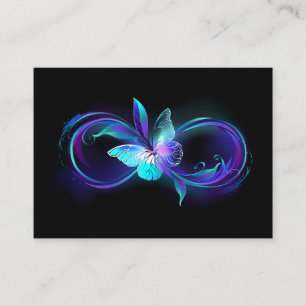 Carte De Référencement Infinité brillante avec papillon magique