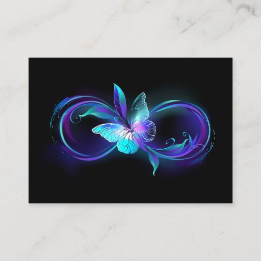 Carte De Référencement Infinité brillante avec papillon magique (Devant)