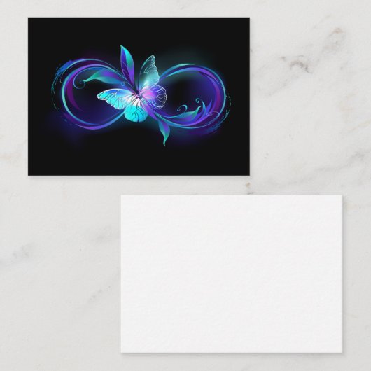Carte De Référencement Infinité brillante avec papillon magique (Devant / Derrière)