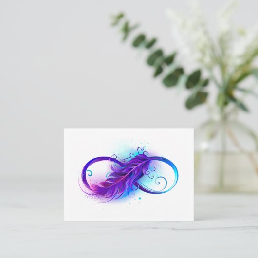 Carte De Référencement Infinity with purple feather (Debout devant)