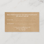 Carte De Référencement Kraft Rustique minimaliste moderne (Dos)