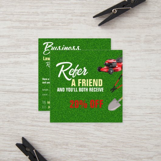 Carte De Référencement Landscaping Services | Lawn Care & Garden Design (Devant/Arrière en situation)