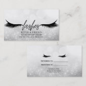 Carte De Référencement Lashes Eyelashes Extensions Argent aiguiller un am (Devant / Derrière)