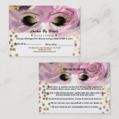 Carte De Référencement Lashes Floral Or Rose Référer Ami Après-Soins (Devant / Derrière)