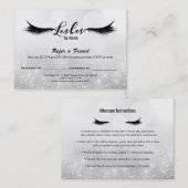 Carte De Référencement Lashes recommander un ami Instruction post-soins A (Devant / Derrière)