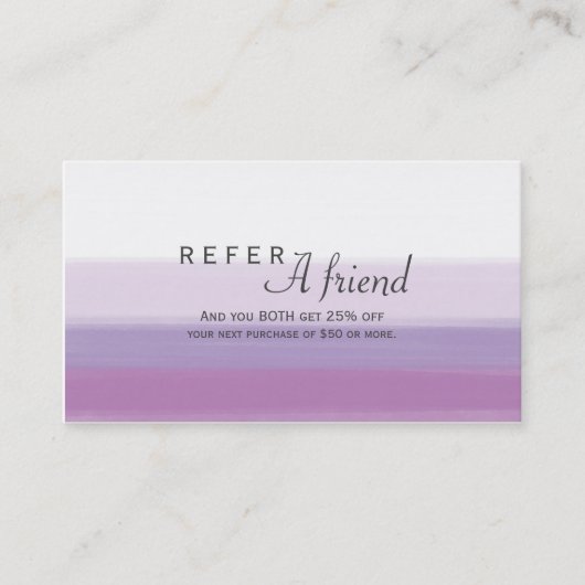 Carte De Référencement Lavande Purple Aquarelle Salon REFRIR UN AMI (Devant)