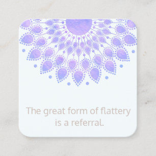 Carte De Référencement Lavender Lotus Flower Mandala Client Referendum
