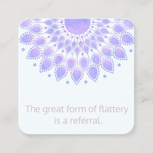 Carte De Référencement Lavender Lotus Flower Mandala Client Referendum (Devant)