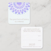 Carte De Référencement Lavender Lotus Flower Mandala Client Referendum (Devant / Derrière)