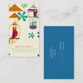 Carte De Référencement Le cru de fête d'anniversaire d'oiseaux de Tiki se (Devant / Derrière)