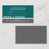 Carte De Référencement Le vert bleu turquoise simple se réfèrent des (Devant / Derrière)