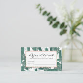 Carte De Référencement Les Feuilles de la Monstère blanche moderne Brochu (Debout devant)