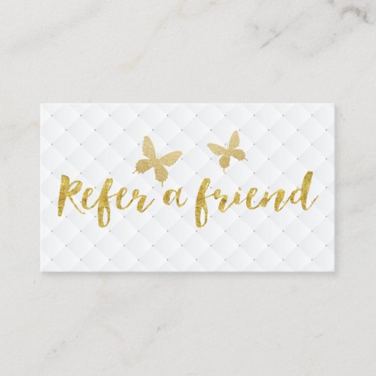 Carte De Référencement Les papillons dorés modernes réfèrent un ami (Devant)