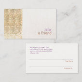 Carte De Référencement Les Séquins D'Or Modernes FAUX Référencent Un Salo (Devant / Derrière)