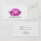 Carte De Référencement Lèvres Roses Bisou Maquillage Beauté Glam Référer  (Devant / Derrière)