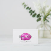 Carte De Référencement Lèvres Roses Bisou Maquillage Beauté Glam Référer  (Debout devant)