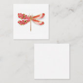 Carte De Référencement libellule de fleurs avec sakura de bijoux (Devant / Derrière)