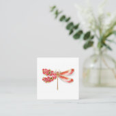 Carte De Référencement libellule de fleurs avec sakura de bijoux (Debout devant)