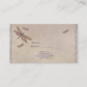 Carte De Référencement Libellules violettes et dorées Parrainage de libel (Dos)