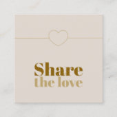 Carte De Référencement Ligne d'icône Beige Golden Heart (Devant)