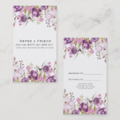 Carte De Référencement Lilas Lavande Violet Floral Chic Réferer un Ami (Devant / Derrière)