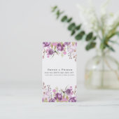 Carte De Référencement Lilas Lavande Violet Floral Chic Réferer un Ami (Debout devant)