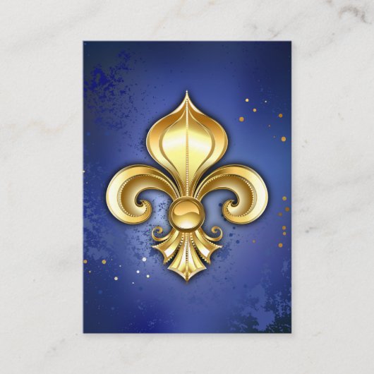 Carte De Référencement Lis d'or sur fond bleu (Devant)