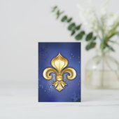 Carte De Référencement Lis d'or sur fond bleu (Debout devant)