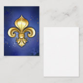 Carte De Référencement Lis d'or sur fond bleu (Devant / Derrière)